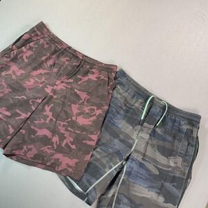 Lululemon Shorts Men LG 32" Camo Lined Athletic Running Gym 9" Inseam Lot Of 2